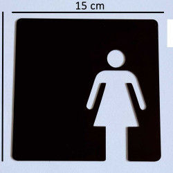 Toilet - kleedkamer VROUW pictogram - Blinkend zwart - Shiny