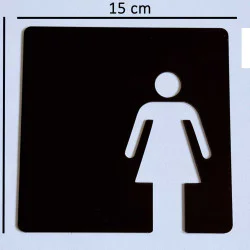 Toilet - kleedkamer VROUW pictogram - Blinkend zwart - Shiny