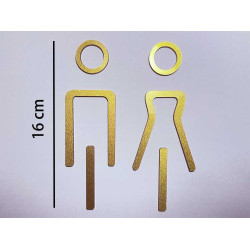 Kleedkamer pictogrammen - Toilet pictogrammen - Man + Vrouw 3D - Elegant GOUD - hoogwaardig Acryl bord Kleedkamer pictogrammen - Toilet pictogrammen - Man + Vrouw 3D - Elegant GOUD - hoogwaardig Acryl bord