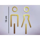 Kleedkamer pictogrammen - Toilet pictogrammen - Man + Vrouw 3D - Elegant GOUD - hoogwaardig Acryl bord Kleedkamer pictogrammen - Toilet pictogrammen - Man + Vrouw 3D - Elegant GOUD - hoogwaardig Acryl bord