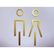 Kleedkamer pictogrammen - Toilet pictogrammen - Man + Vrouw 3D - Elegant GOUD - hoogwaardig Acryl bord Kleedkamer pictogrammen - Toilet pictogrammen - Man + Vrouw 3D - Elegant GOUD - hoogwaardig Acryl bord