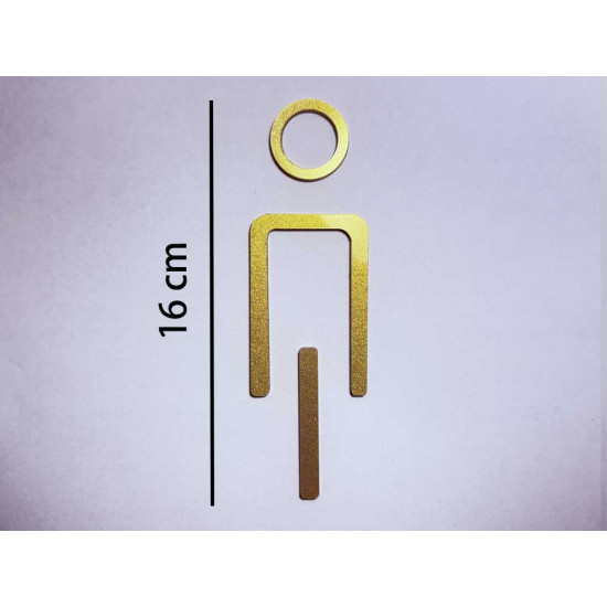 Kleedkamer of toilet deurbord / pictogram - MAN 3D - Elegant GOUD - hoogwaardig Acryl bord Kleedkamer of toilet deurbord / pictogram - MAN 3D - Elegant GOUD - hoogwaardig Acryl bord
