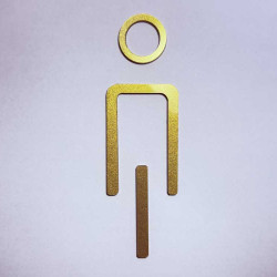 Kleedkamer of toilet deurbord / pictogram - MAN  3D - Elegant GOUD - hoogwaardig Acryl bord