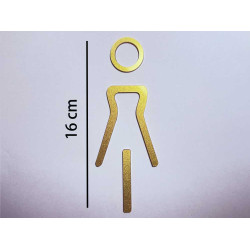 Kleedkamer of toilet deurbord / pictogram - VROUW 3D - Elegant GOUD - hoogwaardig Acryl bord Kleedkamer of toilet deurbord / pictogram - VROUW 3D - Elegant GOUD - hoogwaardig Acryl bord