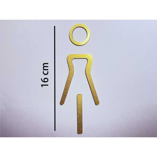 Kleedkamer of toilet deurbord / pictogram - VROUW 3D - Elegant GOUD - hoogwaardig Acryl bord Kleedkamer of toilet deurbord / pictogram - VROUW 3D - Elegant GOUD - hoogwaardig Acryl bord