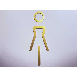 Kleedkamer of toilet deurbord / pictogram - VROUW 3D - Elegant GOUD - hoogwaardig Acryl bord