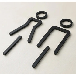 Kleedkamer pictogrammen - Toilet pictogrammen - Man + Vrouw 3D - Elegant - hoogwaardig Acryl bord