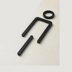 Kleedkamer of toilet deurbord / pictogram - MAN  3D - Elegant - hoogwaardig Acryl bord