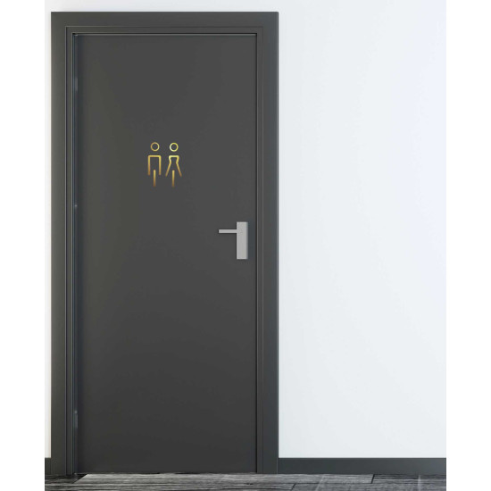 Kleedkamer of toilet deurbord / pictogram - MAN 3D - Elegant GOUD - hoogwaardig Acryl bord Kleedkamer of toilet deurbord / pictogram - MAN 3D - Elegant GOUD - hoogwaardig Acryl bord