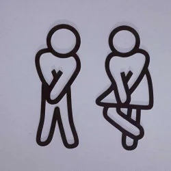 Toilet pictogrammen - Man + Vrouw 3D - FUN - hoogwaardig Acryl bord