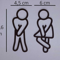 Toilet pictogrammen - Man + Vrouw 3D - FUN - hoogwaardig Acryl bord