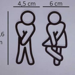 Toilet pictogrammen - Man + Vrouw 3D - FUN - hoogwaardig Acryl bord