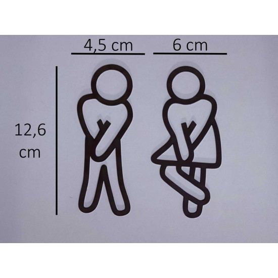 Toilet pictogrammen - Man + Vrouw 3D - FUN - hoogwaardig Acryl bord Toilet pictogrammen - Man + Vrouw 3D - FUN - hoogwaardig Acryl bord