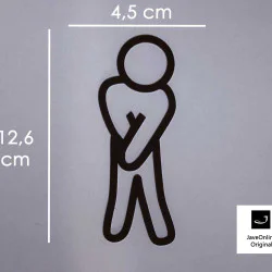 Toilet pictogrammen - Man 3D - FUN - hoogwaardig Acryl bord