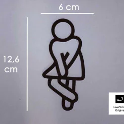 Toilet pictogrammen - Vrouw 3D - FUN - hoogwaardig Acryl bord