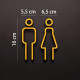 Kleedkamer pictogrammen - Toilet pictogrammen - Man + Vrouw 3D - Strak GOUD - hoogwaardig Acryl bord