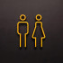 Kleedkamer pictogrammen - Toilet pictogrammen - Man + Vrouw 3D - Strak GOUD - hoogwaardig Acryl bord