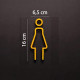 Kleedkamer of toilet deurbord / pictogram - VROUW 3D - Strak Goud - hoogwaardig Acryl bord