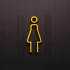 Kleedkamer of toilet deurbord / pictogram - VROUW 3D - Strak Goud - hoogwaardig Acryl bord