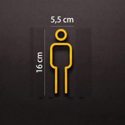 Kleedkamer of toilet deurbord / pictogram - MAN  3D - Strak Goud - hoogwaardig Acryl bord