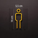 Kleedkamer of toilet deurbord / pictogram - MAN  3D - Strak Goud - hoogwaardig Acryl bord