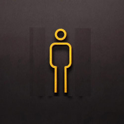 Kleedkamer of toilet deurbord / pictogram - MAN  3D - Strak Goud - hoogwaardig Acryl bord
