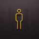 Kleedkamer of toilet deurbord / pictogram - MAN  3D - Strak Goud - hoogwaardig Acryl bord