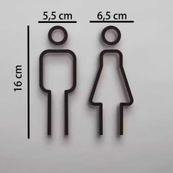 Kleedkamer pictogrammen - Toilet pictogrammen - Man + Vrouw 3D - Strak - hoogwaardig Acryl bord