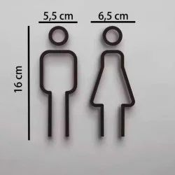 Kleedkamer pictogrammen - Toilet pictogrammen - Man + Vrouw 3D - Strak - hoogwaardig Acryl bord
