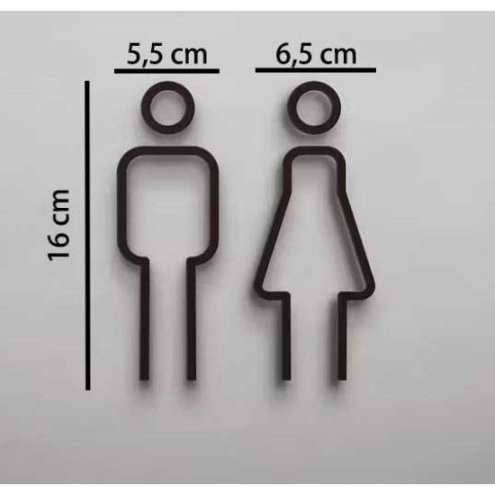 Kleedkamer pictogrammen - Toilet pictogrammen - Man + Vrouw 3D - Strak - hoogwaardig Acryl bord Kleedkamer pictogrammen - Toilet pictogrammen - Man + Vrouw 3D - Strak - hoogwaardig Acryl bord