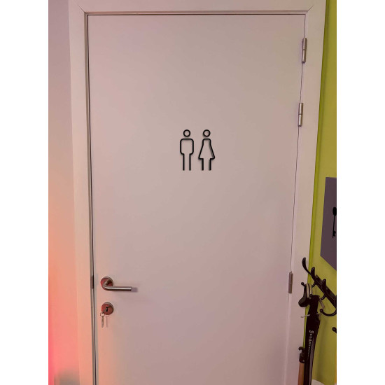 Kleedkamer pictogrammen - Toilet pictogrammen - Man + Vrouw 3D - Strak - hoogwaardig Acryl bord Kleedkamer pictogrammen - Toilet pictogrammen - Man + Vrouw 3D - Strak - hoogwaardig Acryl bord