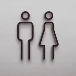 Kleedkamer pictogrammen - Toilet pictogrammen - Man + Vrouw 3D - Strak - hoogwaardig Acryl bord