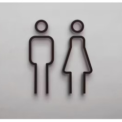 Kleedkamer pictogrammen - Toilet pictogrammen - Man + Vrouw 3D - Strak - hoogwaardig Acryl bord