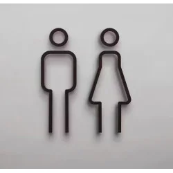 Kleedkamer pictogrammen - Toilet pictogrammen - Man + Vrouw 3D - Strak - hoogwaardig Acryl bord