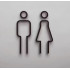 Kleedkamer pictogrammen - Toilet pictogrammen - Man + Vrouw 3D - Strak - hoogwaardig Acryl bord