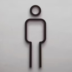 Kleedkamer of toilet deurbord / pictogram - MAN  3D - Strak - hoogwaardig Acryl bord