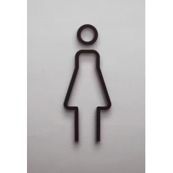 Kleedkamer of toilet deurbord / pictogram - VROUW 3D - Strak - hoogwaardig Acryl bord
