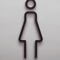 Kleedkamer of toilet deurbord / pictogram - VROUW 3D - Strak - hoogwaardig Acryl bord
