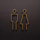 Kleedkamer pictogrammen - Toilet pictogrammen - Man + Vrouw 3D - Strak GOUD - hoogwaardig Acryl bord Kleedkamer pictogrammen - Toilet pictogrammen - Man + Vrouw 3D - Strak GOUD - hoogwaardig Acryl bord
