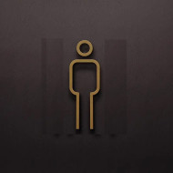 Kleedkamer of toilet deurbord / pictogram - MAN 3D - Strak Goud - hoogwaardig Acryl bord Kleedkamer of toilet deurbord / pictogram - MAN 3D - Strak Goud - hoogwaardig Acryl bord