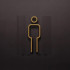 Kleedkamer of toilet deurbord / pictogram - MAN  3D - Strak Goud - hoogwaardig Acryl bord