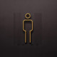 Kleedkamer of toilet deurbord / pictogram - MAN 3D - Strak Goud - hoogwaardig Acryl bord Kleedkamer of toilet deurbord / pictogram - MAN 3D - Strak Goud - hoogwaardig Acryl bord