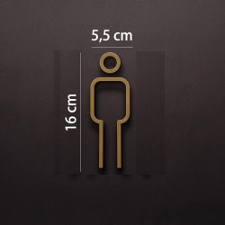 Kleedkamer of toilet deurbord / pictogram - MAN 3D - Strak Goud - hoogwaardig Acryl bord Kleedkamer of toilet deurbord / pictogram - MAN 3D - Strak Goud - hoogwaardig Acryl bord