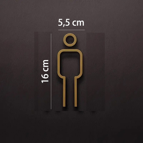 Kleedkamer of toilet deurbord / pictogram - MAN 3D - Strak Goud - hoogwaardig Acryl bord Kleedkamer of toilet deurbord / pictogram - MAN 3D - Strak Goud - hoogwaardig Acryl bord