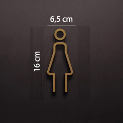 Kleedkamer of toilet deurbord / pictogram - VROUW 3D - Strak Goud - hoogwaardig Acryl bord Kleedkamer of toilet deurbord / pictogram - VROUW 3D - Strak Goud - hoogwaardig Acryl bord