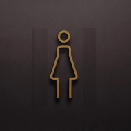 Kleedkamer of toilet deurbord / pictogram - VROUW 3D - Strak Goud - hoogwaardig Acryl bord Kleedkamer of toilet deurbord / pictogram - VROUW 3D - Strak Goud - hoogwaardig Acryl bord