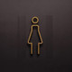 Kleedkamer of toilet deurbord / pictogram - VROUW 3D - Strak Goud - hoogwaardig Acryl bord Kleedkamer of toilet deurbord / pictogram - VROUW 3D - Strak Goud - hoogwaardig Acryl bord