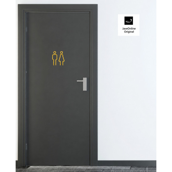 Kleedkamer pictogrammen - Toilet pictogrammen - Man + Vrouw 3D - Strak GOUD - hoogwaardig Acryl bord Kleedkamer pictogrammen - Toilet pictogrammen - Man + Vrouw 3D - Strak GOUD - hoogwaardig Acryl bord
