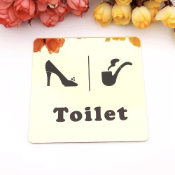 Toilet deurbord / pictogram - Vierkant spiegelend - Goudkleur - Hak en Pijp Toilet deurbord / pictogram - Vierkant spiegelend - Goudkleur - Hak en Pijp