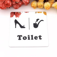 Toilet deurbord / pictogram - Vierkant spiegelend - Zilverkleur - Hak en Pijp Toilet deurbord / pictogram - Vierkant spiegelend - Zilverkleur - Hak en Pijp